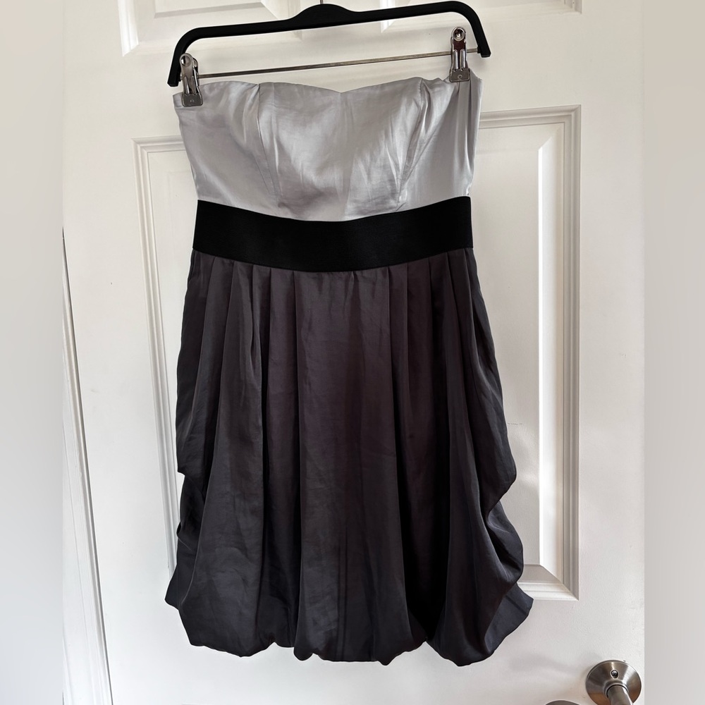 satin H&M strapless bubble dress